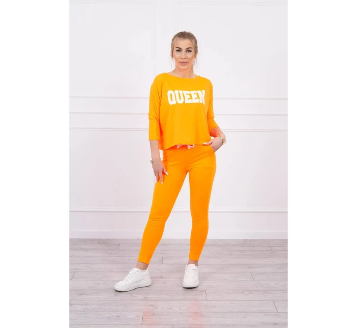 Sada s oranžovým neonovým potiskem Queen Sada s oranžovým neonovým potiskem Queen