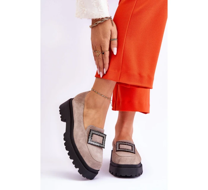 Pohodlné semišové mokasíny béžové model 21613237 - Boto