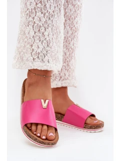 Dámské sandály na korkové platformě s ozdobným detailem fuchsie Vessira
