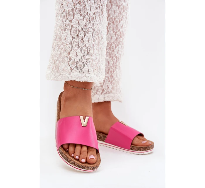 Dámské sandály na korkové platformě s ozdobným detailem fuchsie Vessira Dámské sandály na korkové platformě s ozdobným detailem fuchsie Vessira