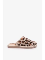 Futrzane Dámské Pantofle Panterka Inblu EK000008 Béžové Futrzane Dámské Pantofle Panterka Inblu EK000008 Béžové