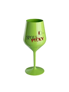 SPOLUPIČKY - zelená nerozbitná sklenice na víno 470 ml