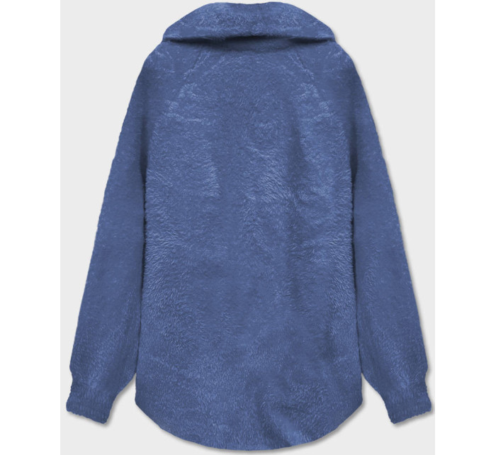 Krátký modrý přehoz přes oblečení typu alpaka (CJ65)