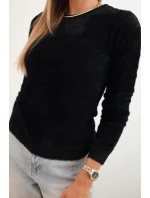 Dámský svetr z alpaky s kulatým výstřihem černý
