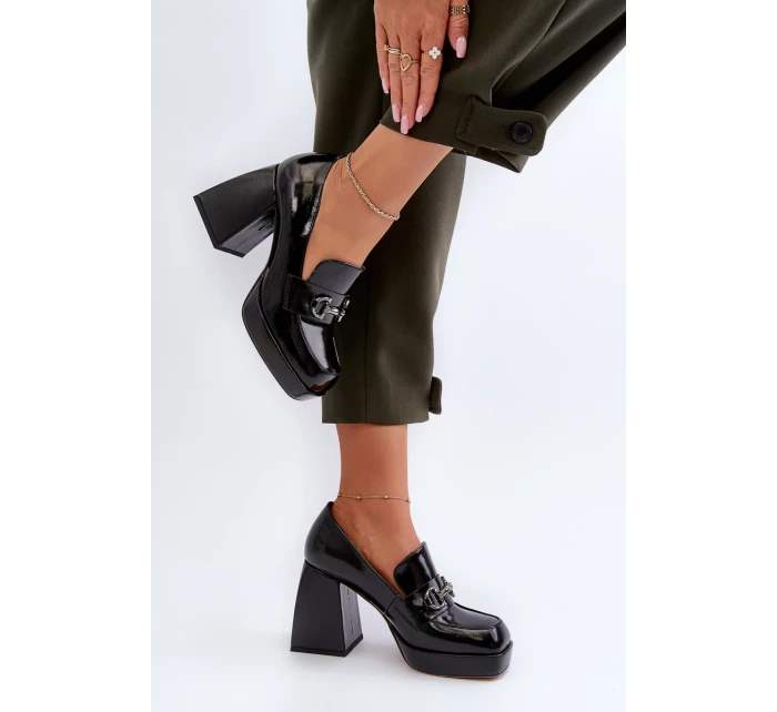 Dámské patentované boty na vysokém podpatku Černá D&A Dámské patentované boty na vysokém podpatku Černá D&A