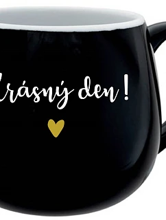 KRÁSNÝ model 22163576 černý keramický hrníček 300 ml - Giftela