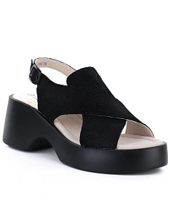 Dámské kožené sandály na platformě černé S.Barski model 22099400
