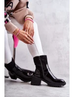 Dámské Teplé Kozačky Na Podpatku černé model 21596774 - Boto