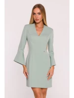 model 21296043 Šaty s širokými manžetami mátové - Moe model 21296043 Šaty s širokými manžetami mátové - Moe