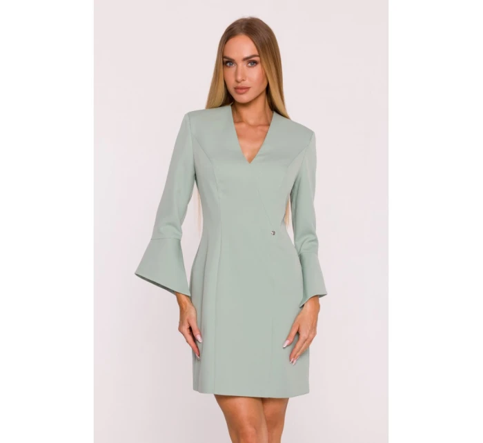 model 21296043 Šaty s širokými manžetami mátové - Moe model 21296043 Šaty s širokými manžetami mátové - Moe