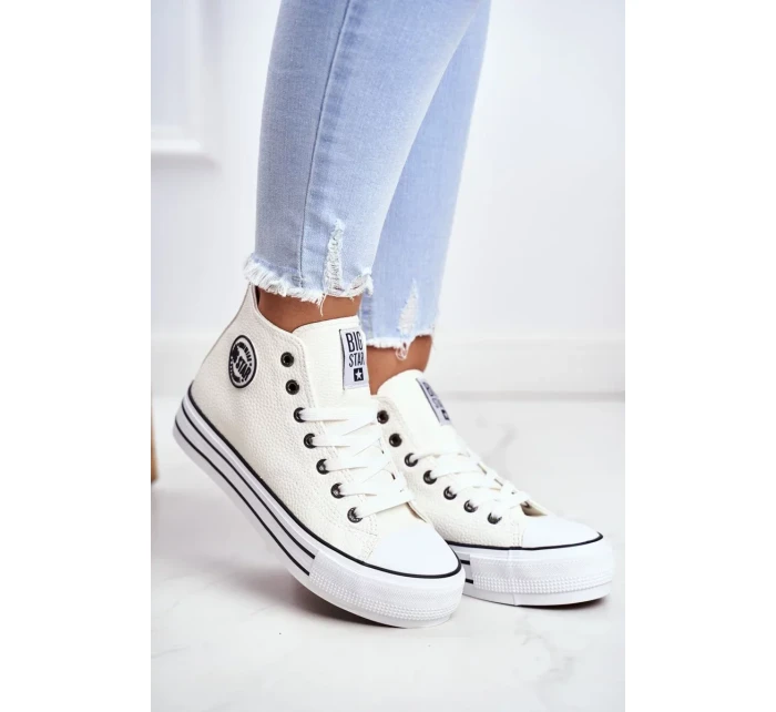 Dámské vysoké tenisky Big Star - bílé Dámské vysoké tenisky Big Star - bílé