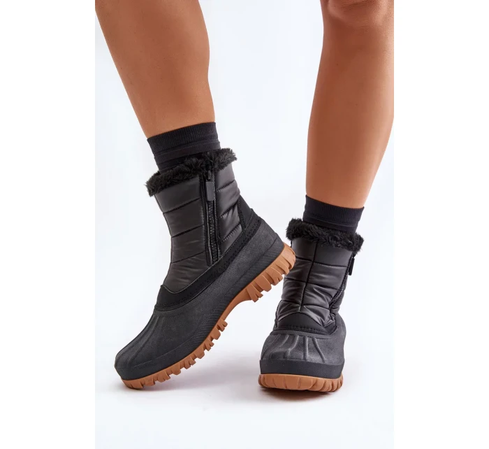 Dámské Sněhule Zateplené Kožíškem Na Zip Lee Cooper LCJ-24-44-2866 Černé