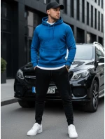 Pánská mikina s kapucí modrá Dstreet BX5081