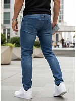 Pánské džíny slim fit s páskem modré FashionStreet UX4485 Pánské džíny slim fit s páskem modré FashionStreet UX4485