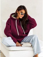 dámská klokaní mikina ve vínové bordó barvě model 21777408 - Moon