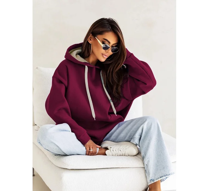 dámská klokaní mikina ve vínové bordó barvě model 21777408 - Moon
