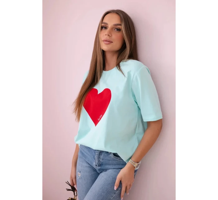 Bavlněná halenka s potiskem srdce mincovna Bavlněná halenka s potiskem srdce mincovna