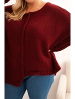 Svetr dámský Plus Size z model 21321808 s volným střihem a rukávem 3/4 fango - K-Fashion