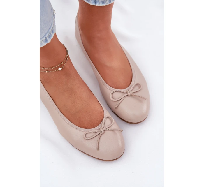Kožené Baletky Dámské Maciejka P6800-04 Béžové