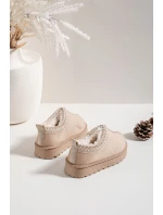 Dětské sněhule s výšivkou béžové Prina Dětské sněhule s výšivkou béžové Prina