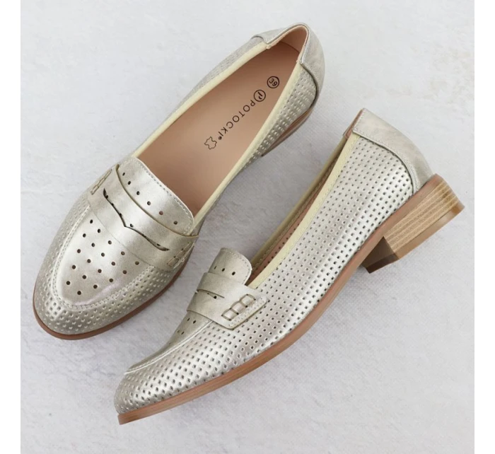 Dámské polobotky ažurové zlaté model 21942038 - Potocki