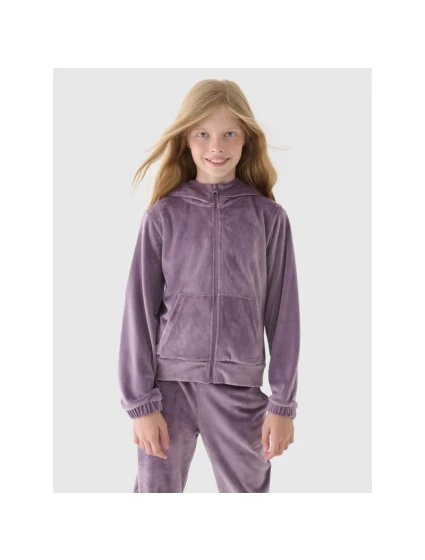 Dívčí velurová mikina s kapucí Junior model 21907491 - 4F