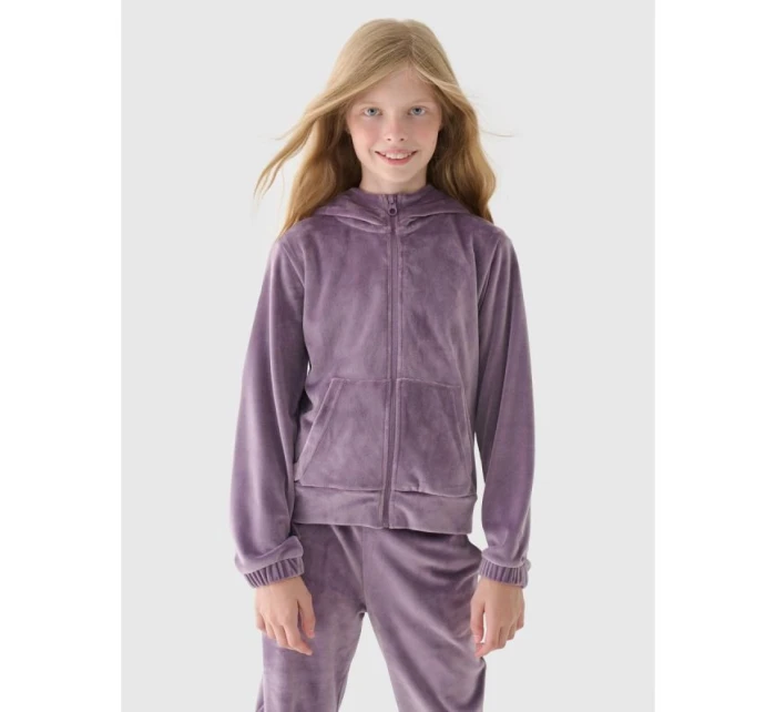 Dívčí velurová mikina s kapucí Junior model 21907491 - 4F