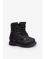 Dětské Brokatové Botky Oceněné Se Zipem Černé Saussa Dětské Brokatové Botky Oceněné Se Zipem Černé Saussa