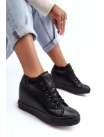 Dámské kožené boty na podpatku Big Star model 21637439 černé - Big Star Shoes Dámské kožené boty na podpatku Big Star model 21637439 černé - Big Star Shoes