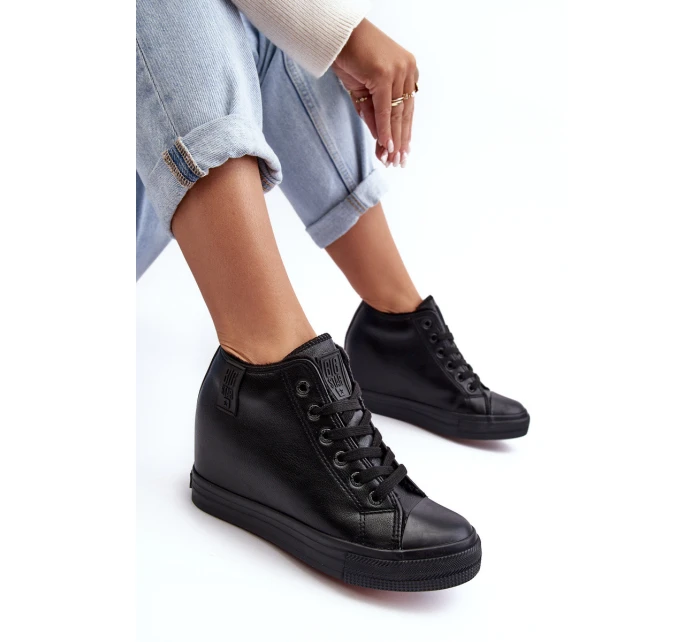 Dámské kožené boty na podpatku Big Star model 21637439 černé - Big Star Shoes Dámské kožené boty na podpatku Big Star model 21637439 černé - Big Star Shoes