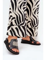 Dámské Sandály Na Klínu Eko Kůže S Ozdobou Černé model 21686797 - Boto Dámské Sandály Na Klínu Eko Kůže S Ozdobou Černé model 21686797 - Boto