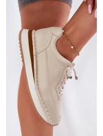 Dámské kožené tenisky na platformě Big Star – béžové Dámské kožené tenisky na platformě Big Star – béžové