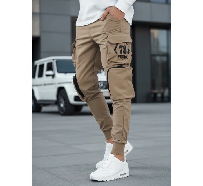 FashionStreet béžové pánské bojové kalhoty UX4166