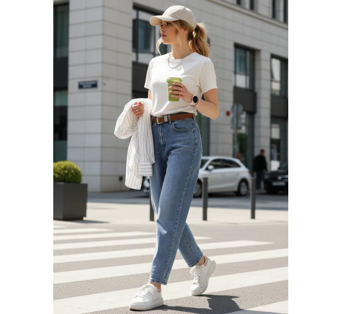 Dámské džínové kalhoty s páskem FashionStreet UY2885