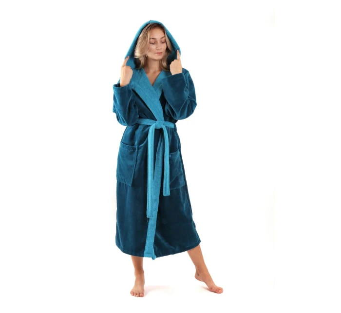 Dámský župan Tampa duo s kapucí 3959 petrolejová - Vestis