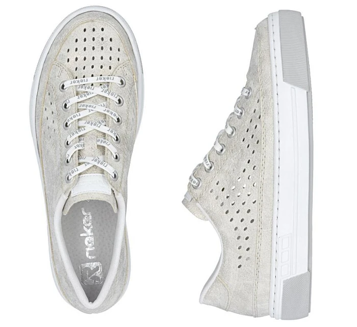 Dámská ažurová pohodlná měkká béžová obuv Rieker L8849-60