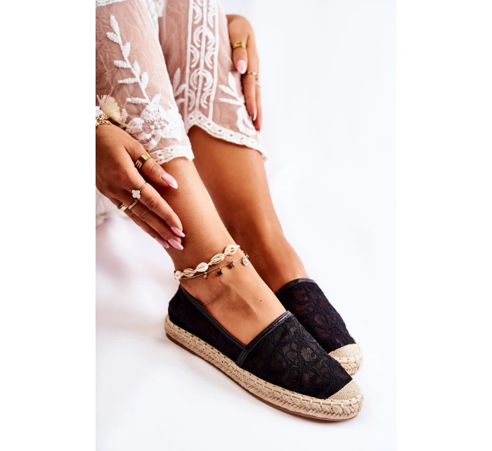 Klasické dámské espadrilky prolamované Černá model 21588437 - S.Barski Klasické dámské espadrilky prolamované Černá model 21588437 - S.Barski