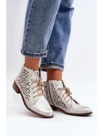Zazoo 2871 Dámské Botky Šněrovací Stříbrné