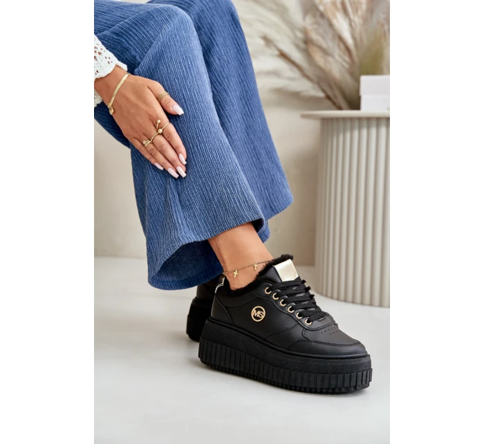 Sneakersy Dámské Sportovní Boty Zateplené Na Masivní Podešvi Černé Ardiela Sneakersy Dámské Sportovní Boty Zateplené Na Masivní Podešvi Černé Ardiela