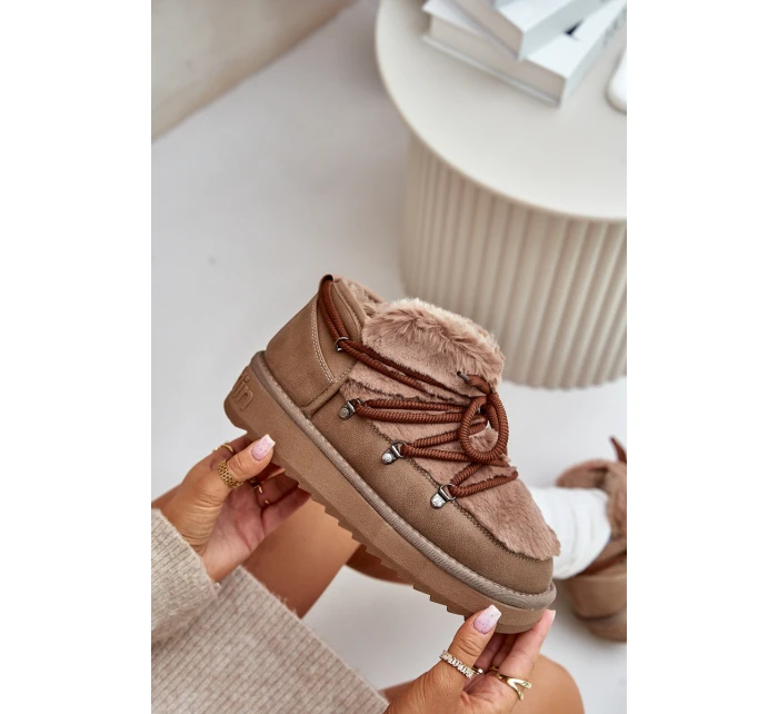 Nízké Sněhule Na Platformě S Kožíškem D.Franklin Hnědé DFSH370011