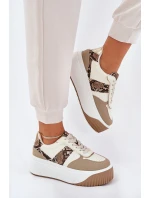 Dámské Tenisky Na Masivní Platformě Zvířecí Vzor Béžové Telanila Dámské Tenisky Na Masivní Platformě Zvířecí Vzor Béžové Telanila