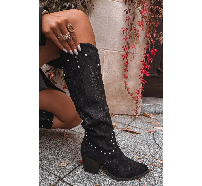 Dámské Kůže  Na Podpatku Černé model 21715063 - Boto