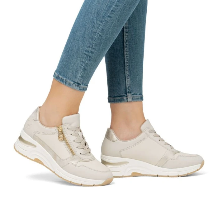 Dámské kožené tenisky na platformě béžové Rieker N9301-60 Dámské kožené tenisky na platformě béžové Rieker N9301-60