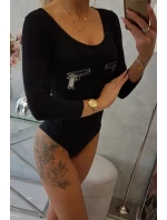 Body s potiskem pistole černé