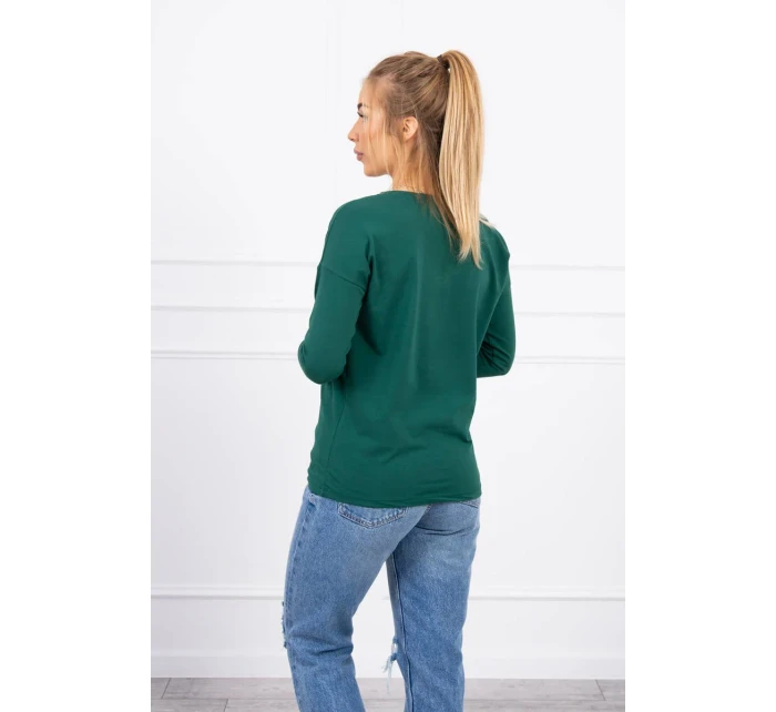 Halenka s výstřihem do V zelená