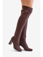 Se Po Kolena Na Podpatku Tmavě Zelené model 21679779 - Boto