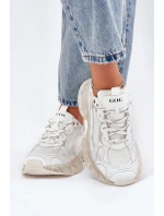 Dámské Kožené Tenisky model 21691437 Béžové - Goe