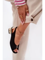 Semišové Elegantní Dámské Sandály model 21694823 Černé - CheBello