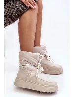 Dámské sněhule s ozdobným šněrováním světle béžová Siracna