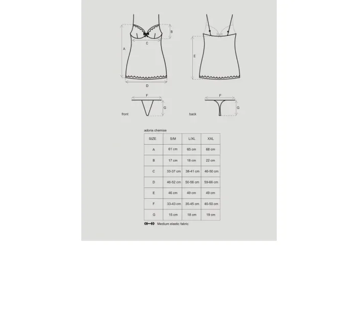 Košilka Adoria chemise - Obsessive Košilka Adoria chemise - Obsessive